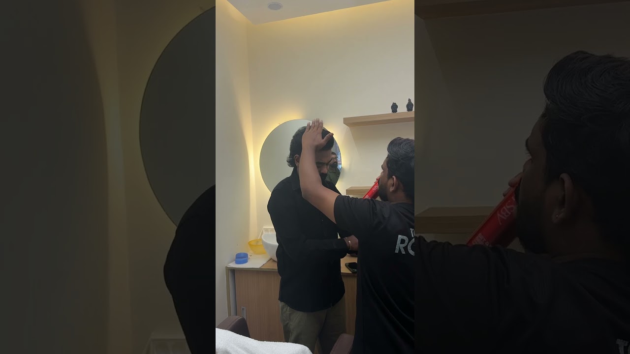 Actor Sarath Appani Gets Styled at Roots Salon Trivandrum 🔥 #sarathappani #celebrityvisit #shorts