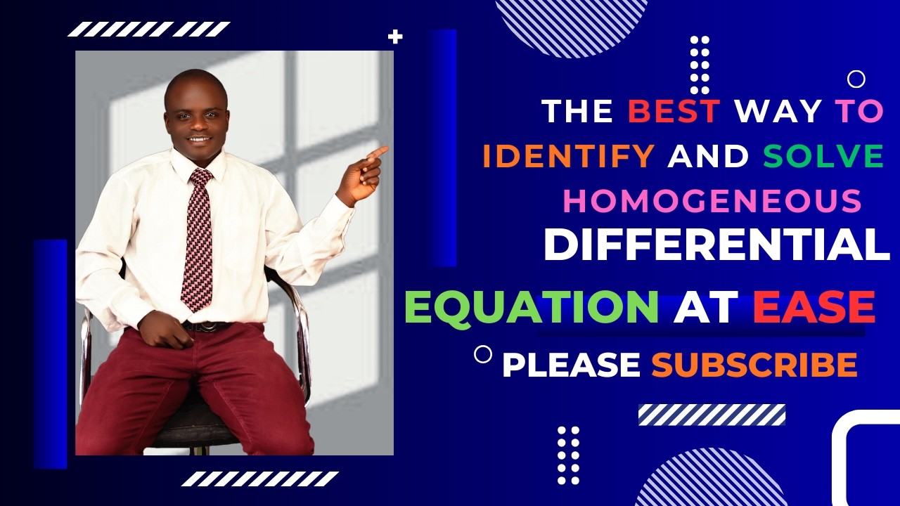 Further Mathematics: How to identify & solve Homogeneous Differential Equation question(200L)