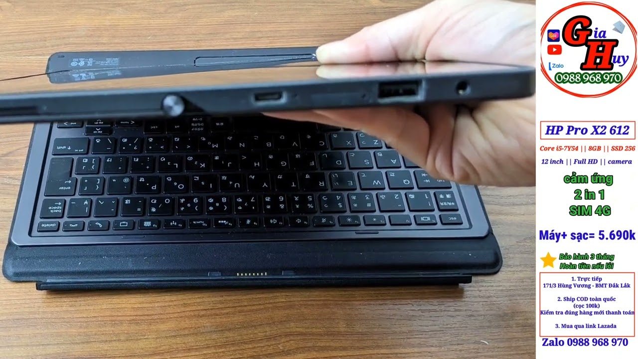 Laptop giá rẻ || HP Pro 612, core i5-7y, ram 8GB, Ssd 256. Ship COD #laptop #laptopgiare