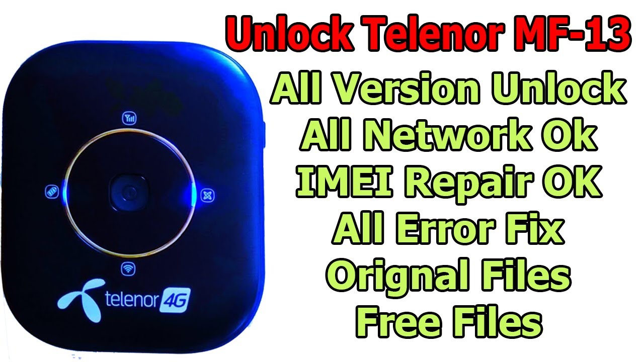 How to Unlock Telenor MF 13 Device || IMEI Change ||