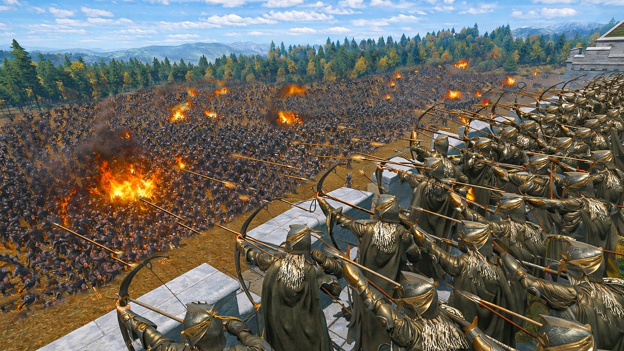 1,000 Silvan Elves vs 5,000 Dol Guldur Orcs Siege - LOTR | Mount & Blade 2 Bannerlord