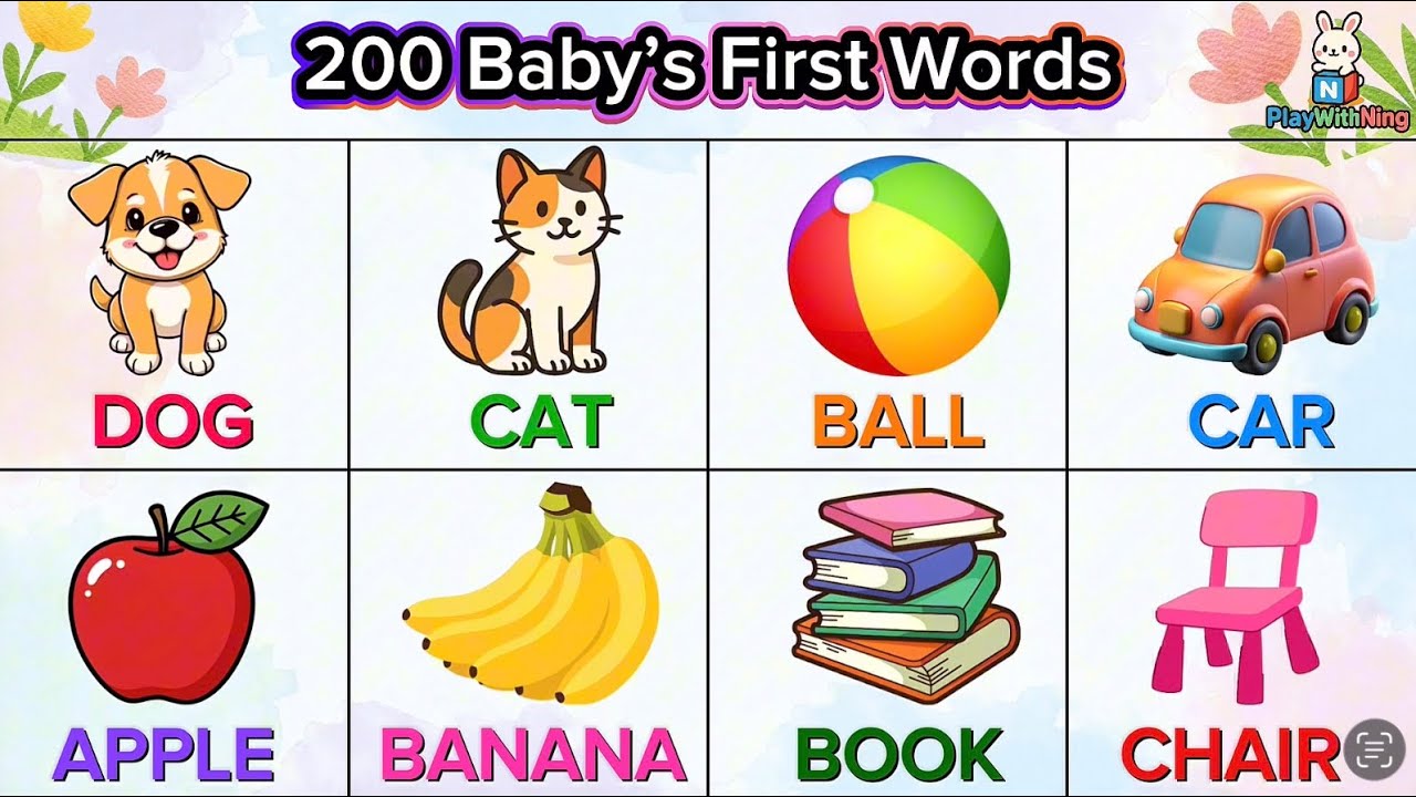 200 Baby’s First Words | Learn ABC Vocabulary for Toddlers | Baby Learning Video 