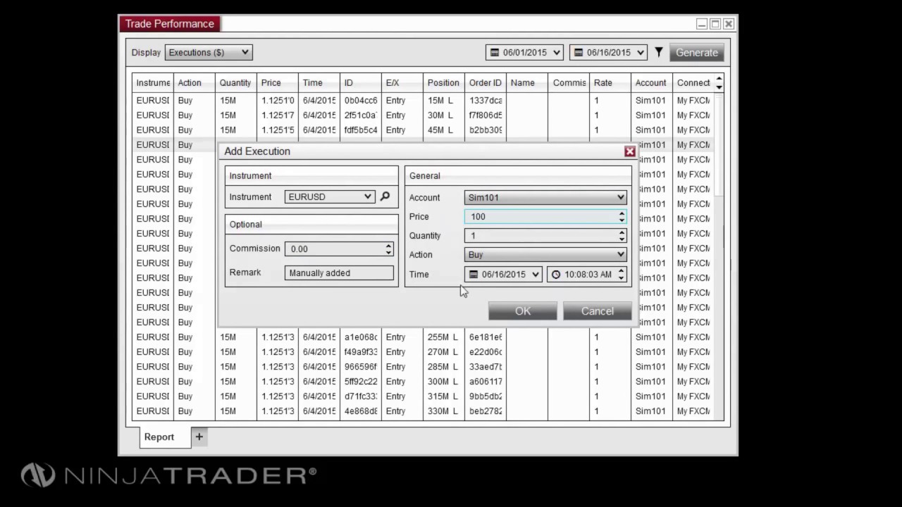 NinjaTrader 8 - Trade Performance