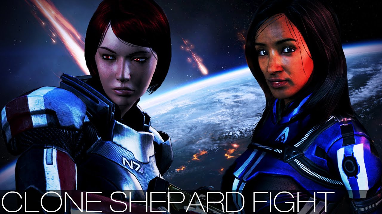Mass Effect 3 - Бой с клоном Шепардом (все персонажи/диалоги/женщина Шепард/DLC 