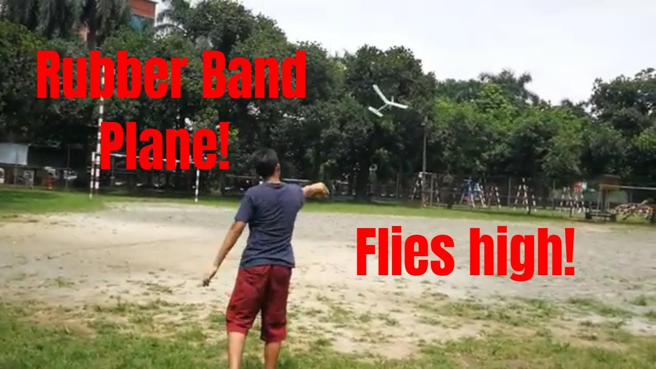 How to make a rubber band plane| Easy elastic bands powered airplane