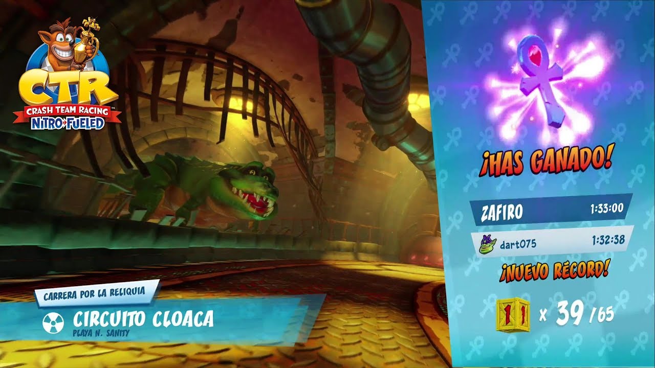 Carrera por la Reliquia Circuito cloaca Playa N.Sanity CRASH TEAM RACING NITRO FUELED