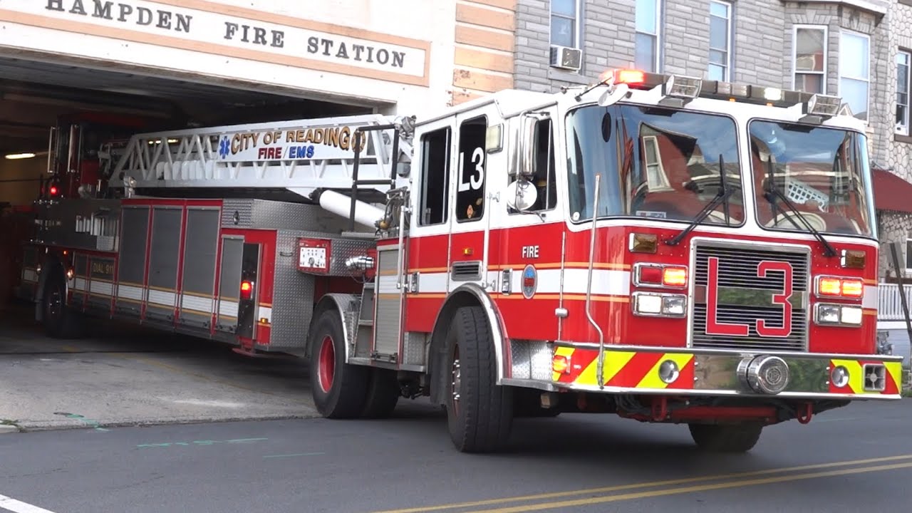 Reading Fire Department Engine 2 & Ladder 3 Responding 9/5/23