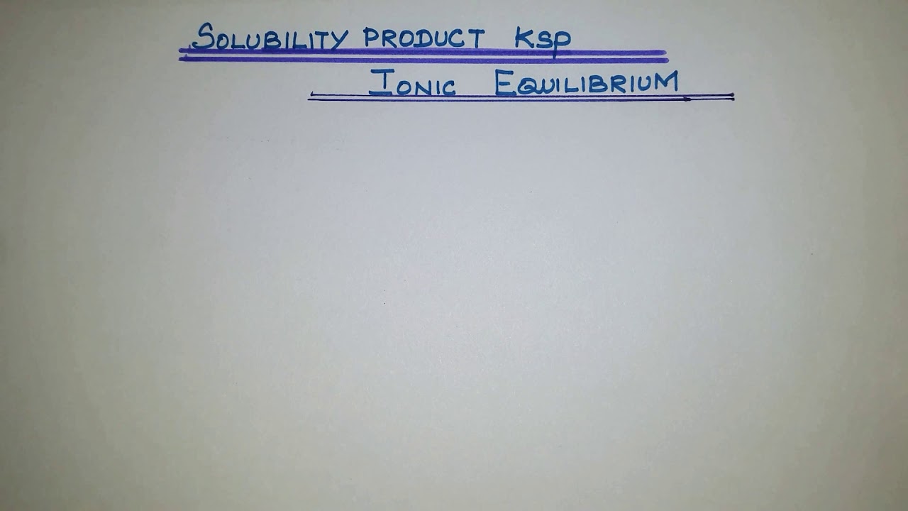 IE19/SOLUBILITY PRODUCT/Ionic Equilibrium/TN 12th std/Explanation in Tamil