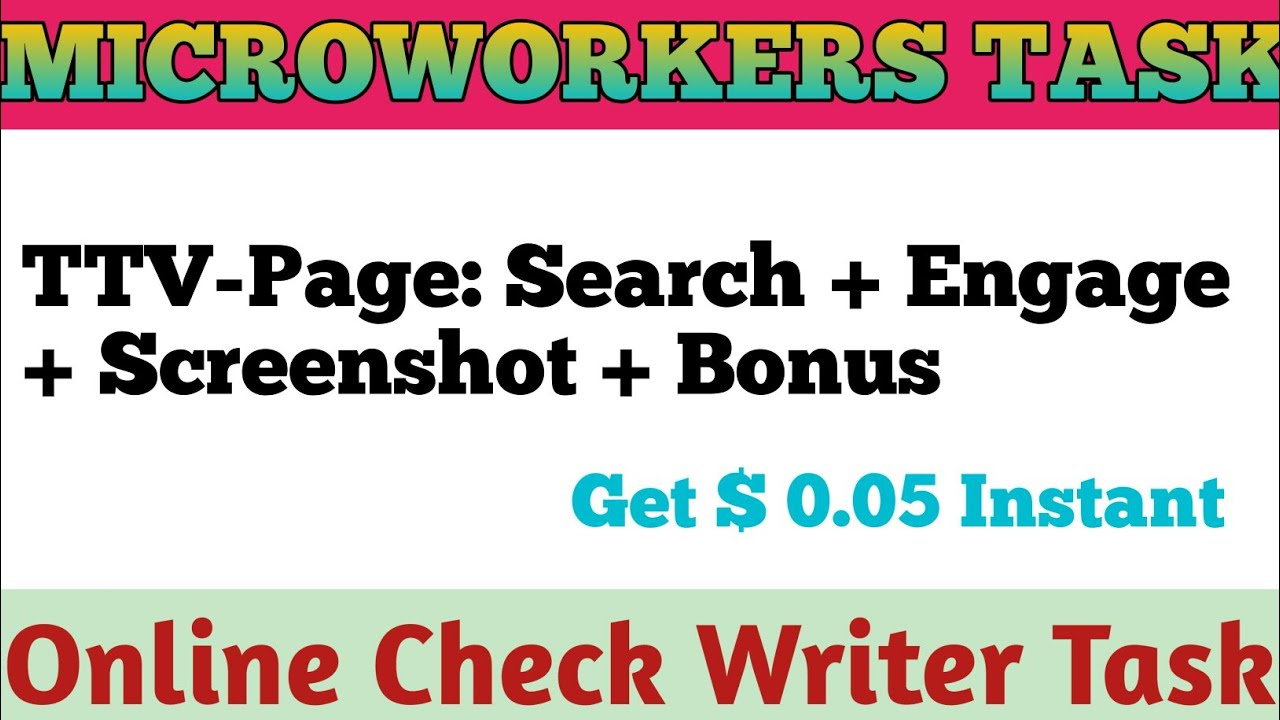 Online Check Writer Task | Microworkers Task |