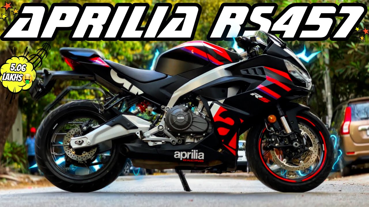 APRILIA RS457🔥5.06LAKHS🤑NOW BRAKING IS GOOD👍BIKE COVER IS JUST Rs16,000😂