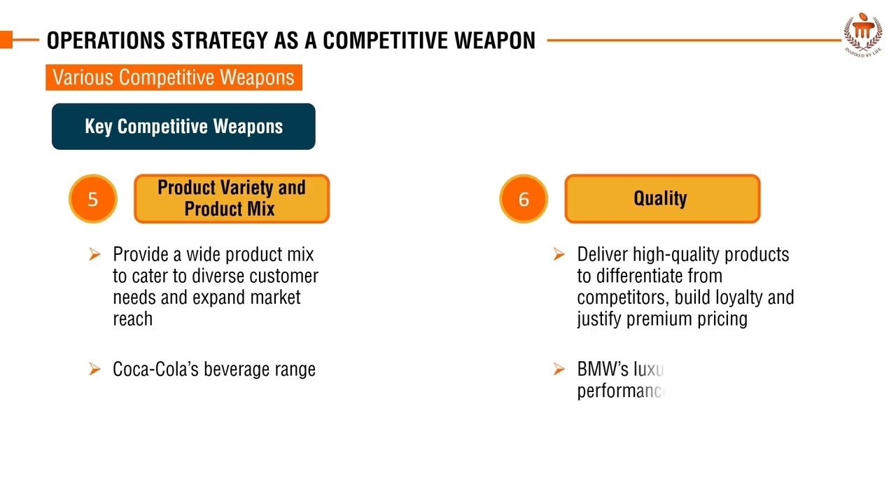 Operations Strategy as a Competitive Weapon | Production and operation management | MBA