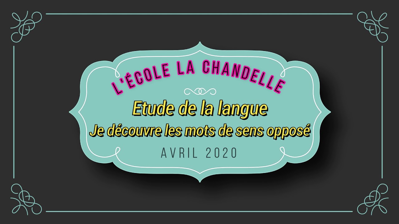 CP  fran&ccedil;ais les mots de sens contraires