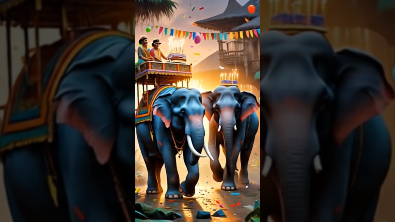 🐘😍🥰 cute elephant celebrat 🎉🎊#FunnyShorts #AnimalShorts #ElephantVlog #HindiShorts