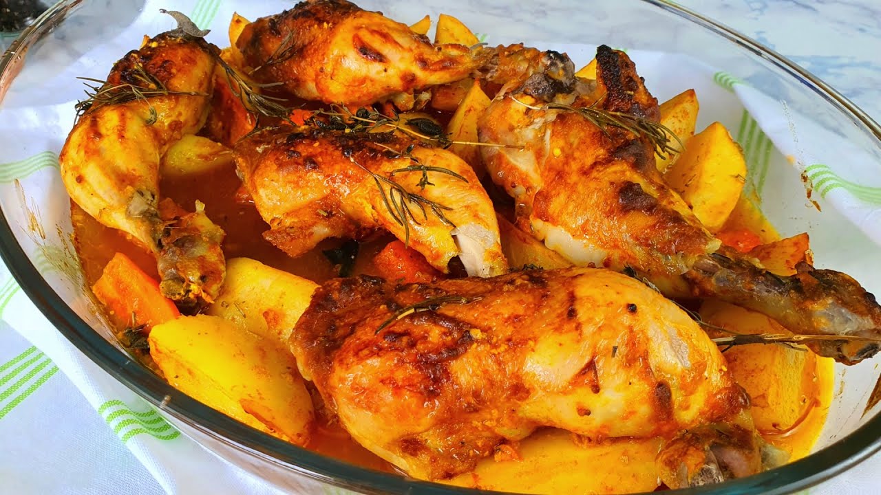 Pulpe de pui cu cartofi la cuptor | Baked Chicken and Potatoes | Dinner Very Easy To Make