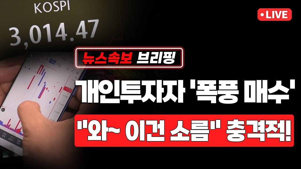 [뉴스속보] 개인투자자 '폭풍 매수'..."와~ 이건 소름" 충격적입니다! [정완진TV]