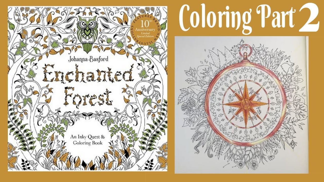 Coloring a Compass from Johanna Basford's Enchanted Forest Part 2