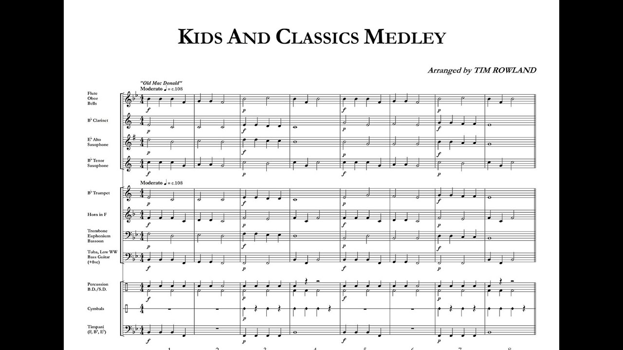 Kids and Classics Medley arr. Tim Rowland (Grade 1)