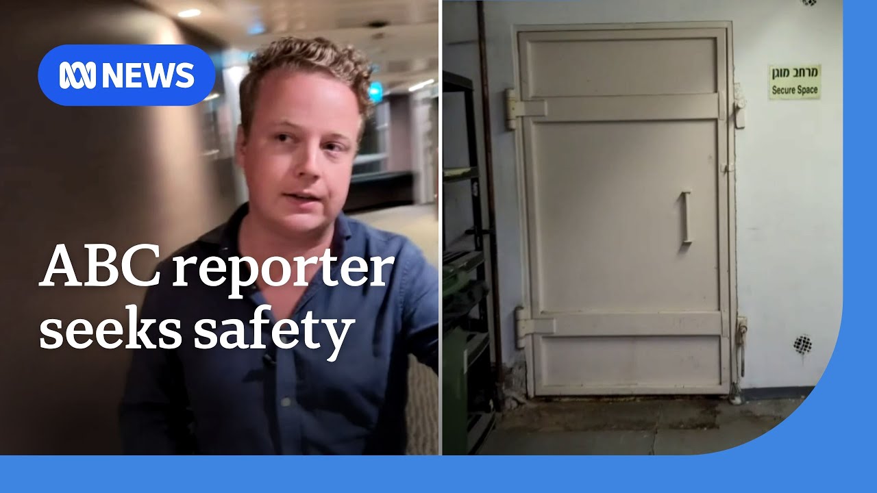 ABC's Matthew Doran seeks shelter in Tel Aviv as sirens blare | ABC NEWS