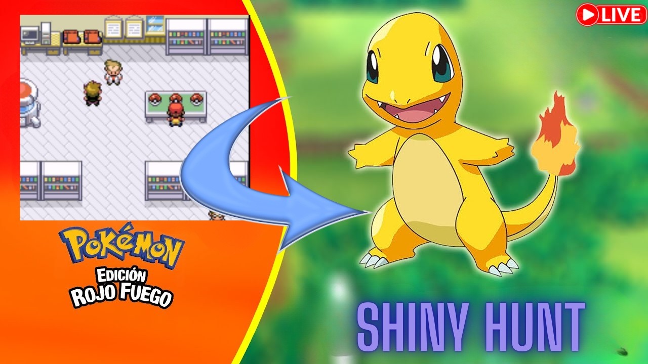 🚨SHINY HUNTING CHARMANDER (DIA 1)🚨BUSQUEMOS EL INICIAL SHINY EN POKEMON ROJO FUEGO