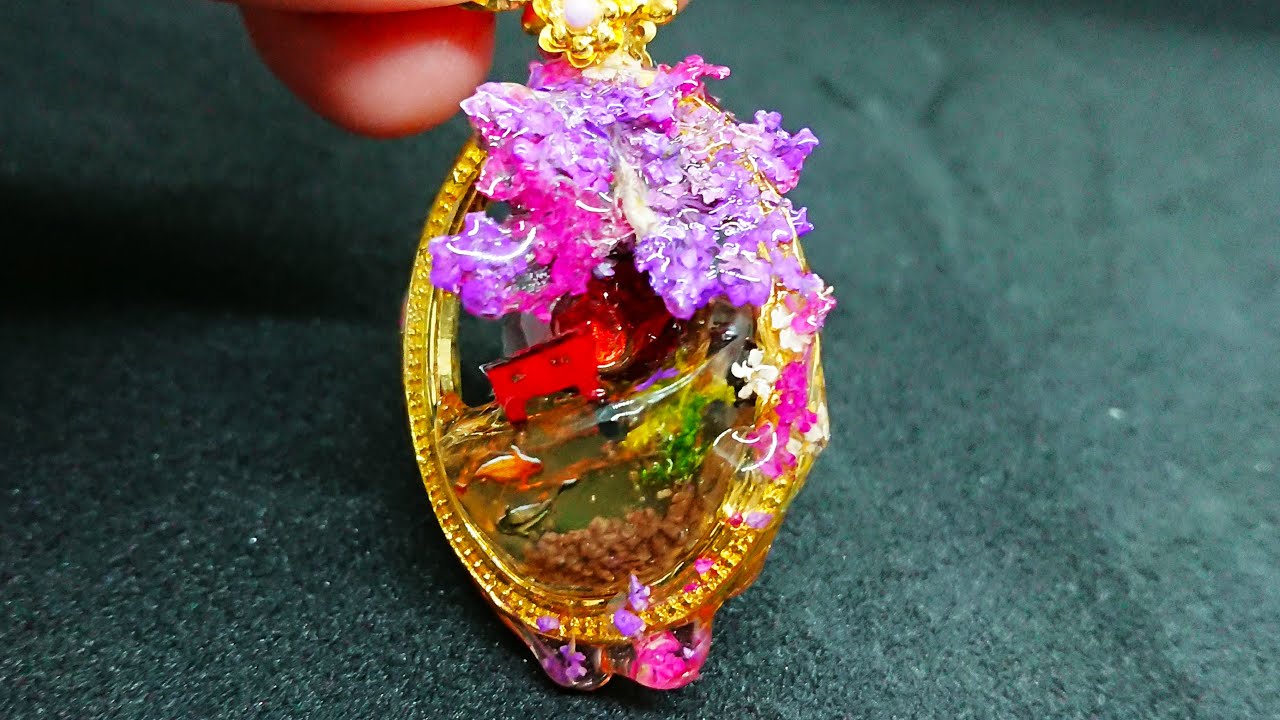 花水に沈む立体、稲荷神社レジン♪Inari Shrine resin sinking in flower water ♪