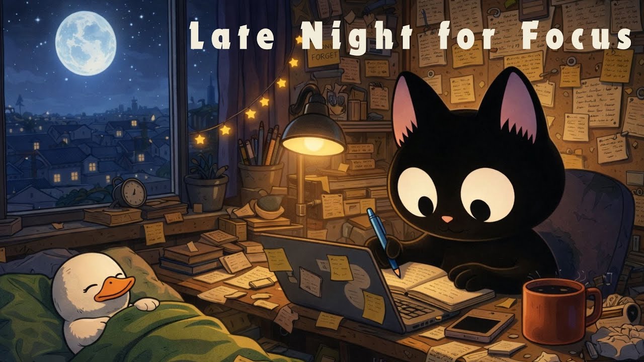 Night Study 🕯️ Late Night Lofi for Focus | Finishing Tasks ~ midnight productivity grind