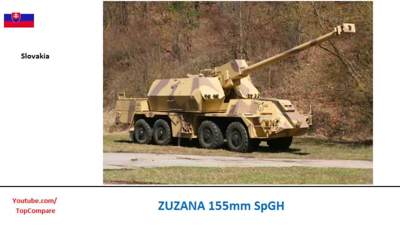ZUZANA 155mm SpGH , Self-propelled artillery all specs