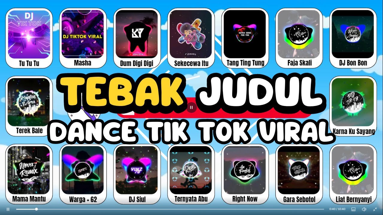 TEBAK JUDUL LAGU TIK TOK DANCE VIRAL, tarek bale, dola dola, faja skali