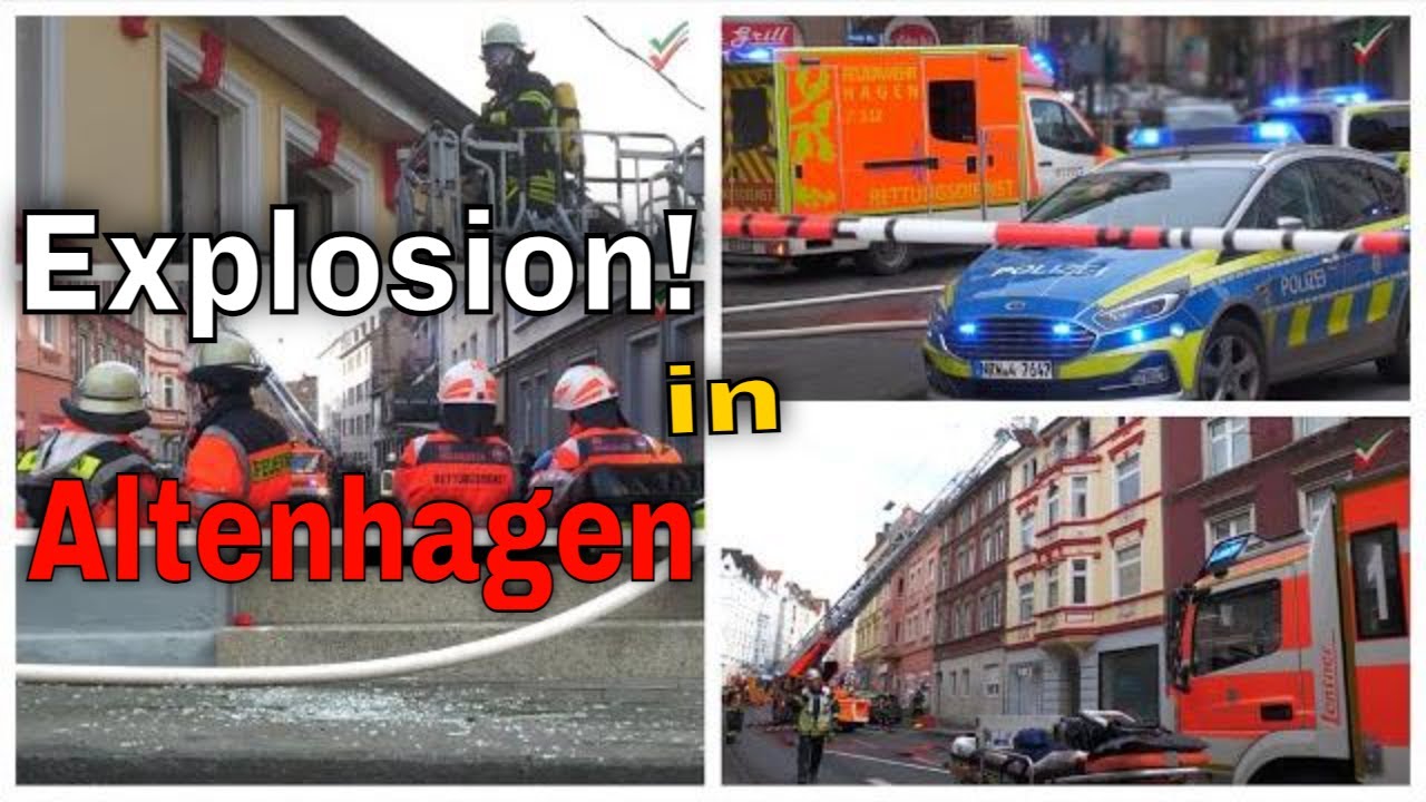 2023 12 12 - Explosion in Mehrfamilienhaus in Altenhagen - Feuerwehr mit Großaufgebot alarmiert