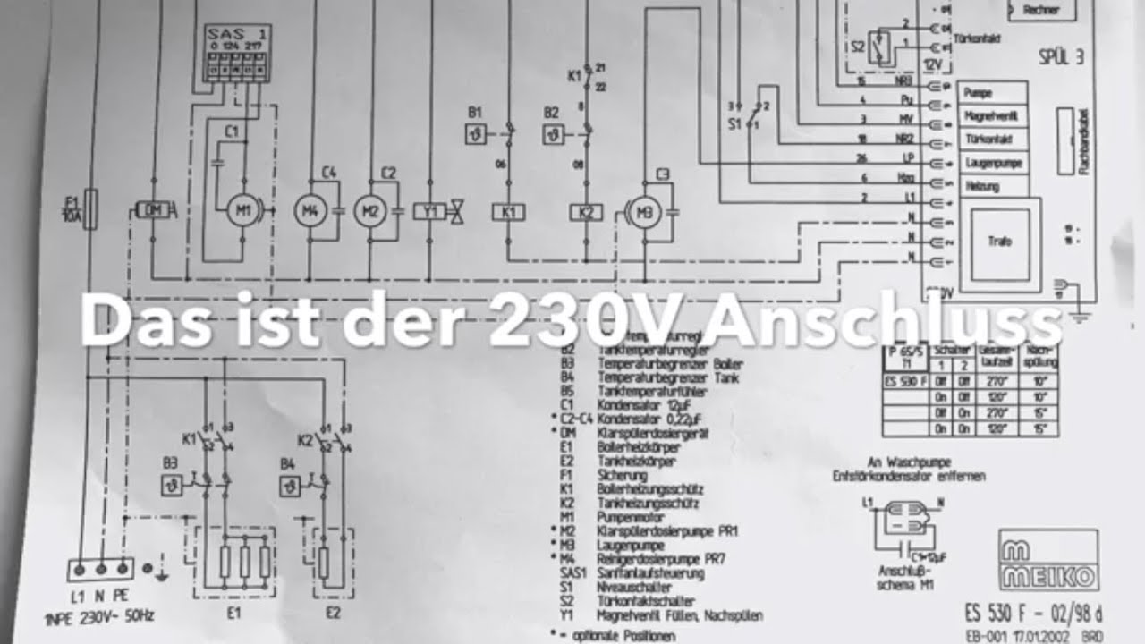 ❌ Meiko 530 F ❌ mit 230V betreiben Gläserspüler Eco Star 530F  Umbau von 400V auf 230V GoPro