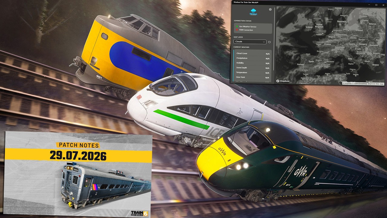 Nimbus LIVE-WETTER f&uuml;r Train Sim World 6 angek&uuml;ndigt und NEUES UPDATE f&uuml;r TSW 6 ver&ouml;ffentlicht!
