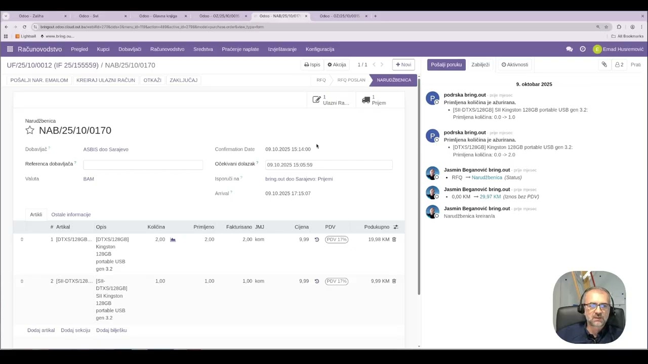bosanska lokalizacija "Odoo": Robno-materijalno računovodstvo