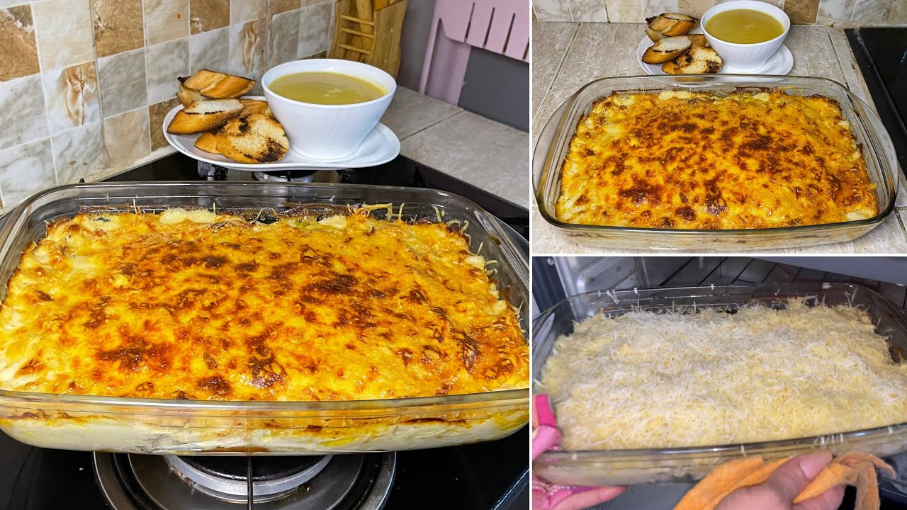 سر بنة غراتان الدجاج و البشاميل مثل المطاعم مع شوربة العدس الأحمر😍
