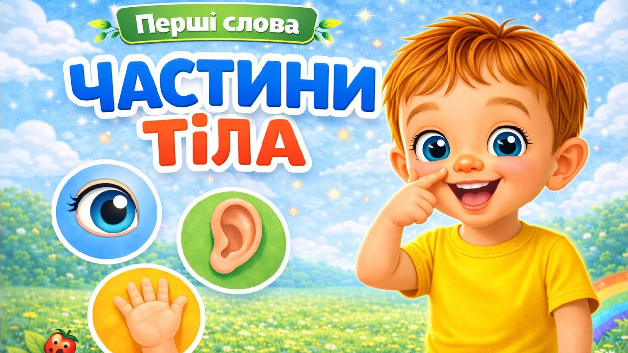 👶 Частини тіла для малюків | Перші слова | Розвиваюче відео українською
