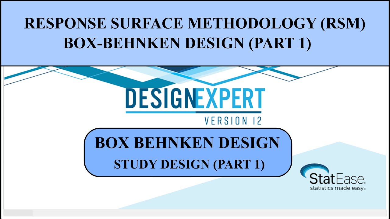 Box Behnken Design (RSM) в программном обеспечении Design Expert (часть 1)
