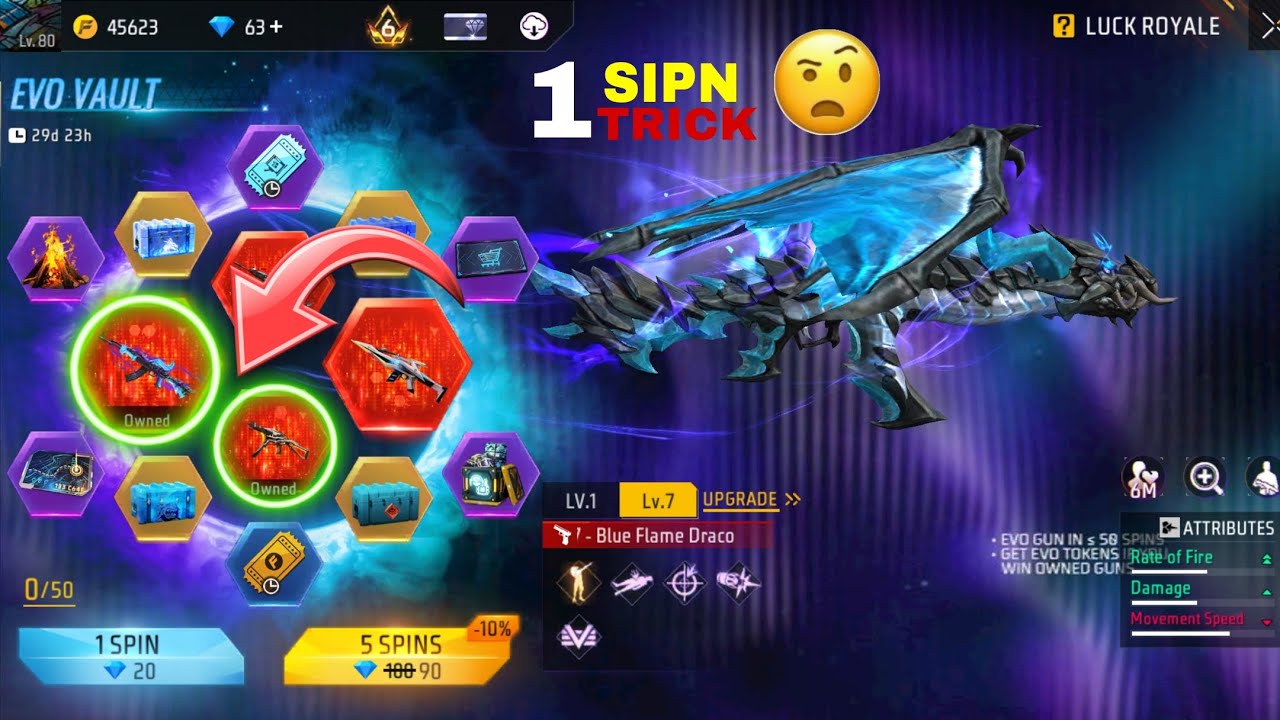 New Evo Vault Evo AK47 & Ump 1 Spin Trick Total Kitna Diamond Lagega | Evo Gone Max Total Diamond 💎