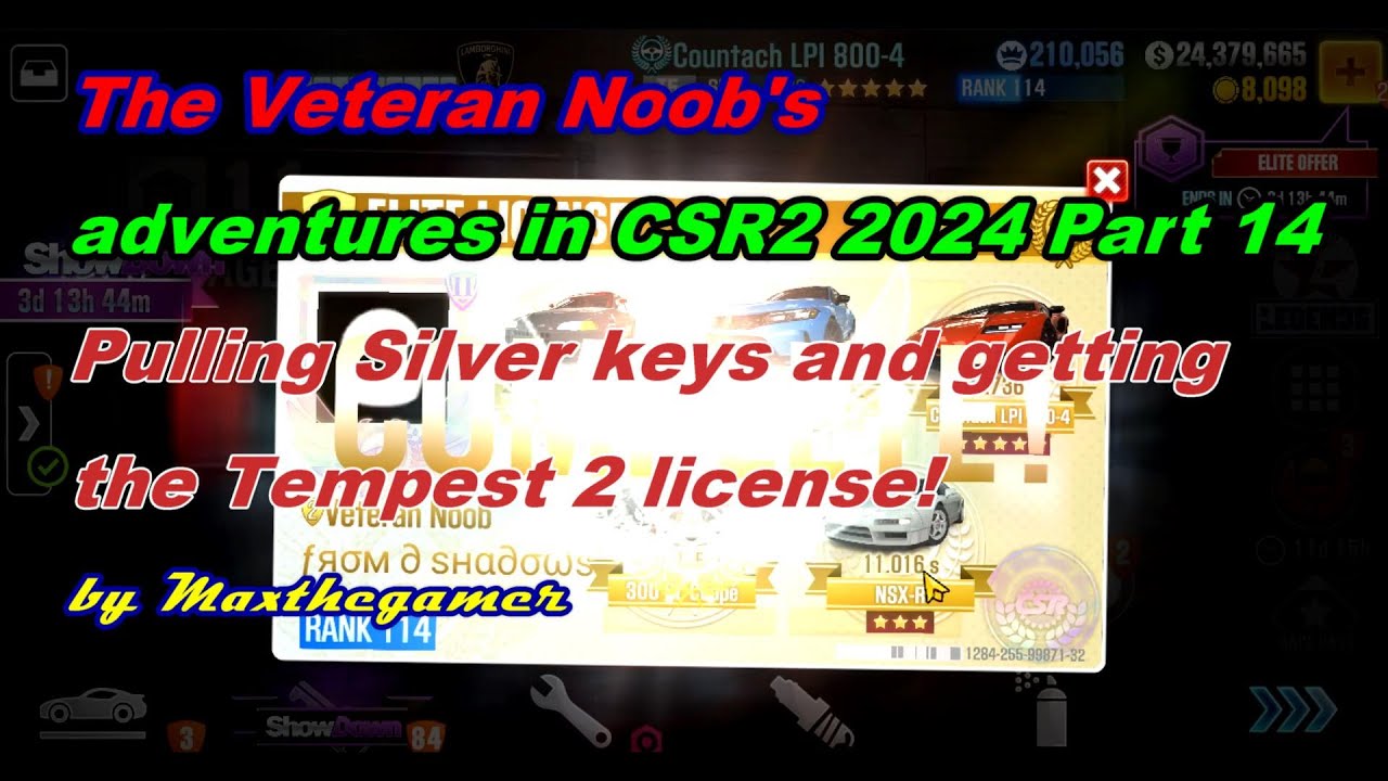 CSR 2 | CSR Racing 2, Приключения ветерана-нуба 2024, Часть 14, Получение ключей и лицензия Tempe...