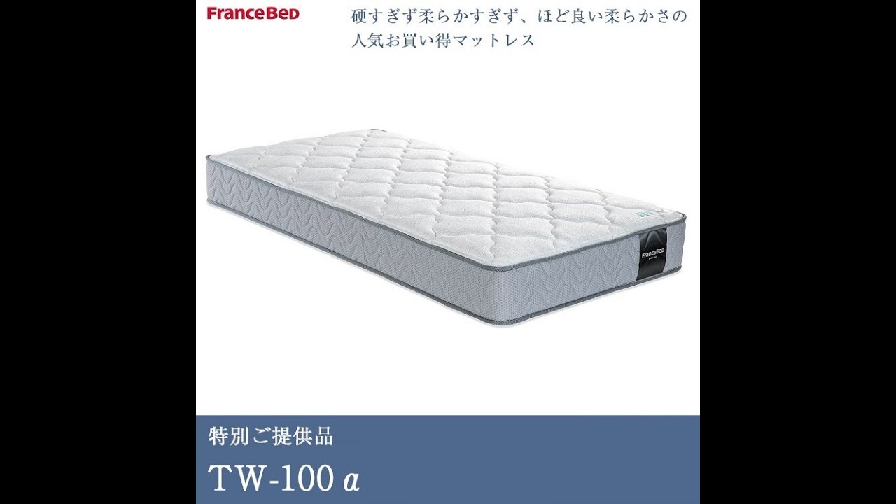 フランスベッド　マットレス　TW-100α　【完全保存版】　硬すぎず柔らかすぎず、ほど良い柔らかさの お買い得モデル　| フランスベッド　マットレス　おすすめ
