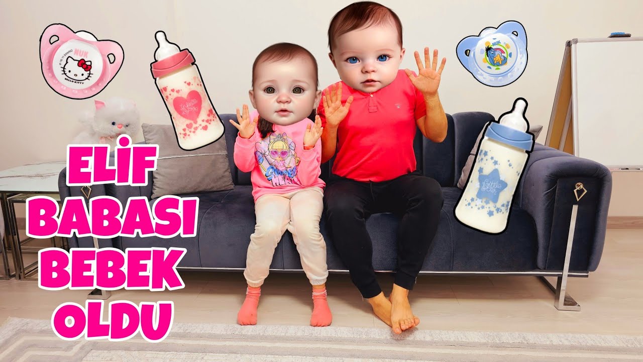 ELİF ve BABASI TEKRAR BEBEK OLMAK İSTEDİ!! SİHİRLE OLDU !! بابا جاب لي بالون - جنى مقداد | طيور بيبي