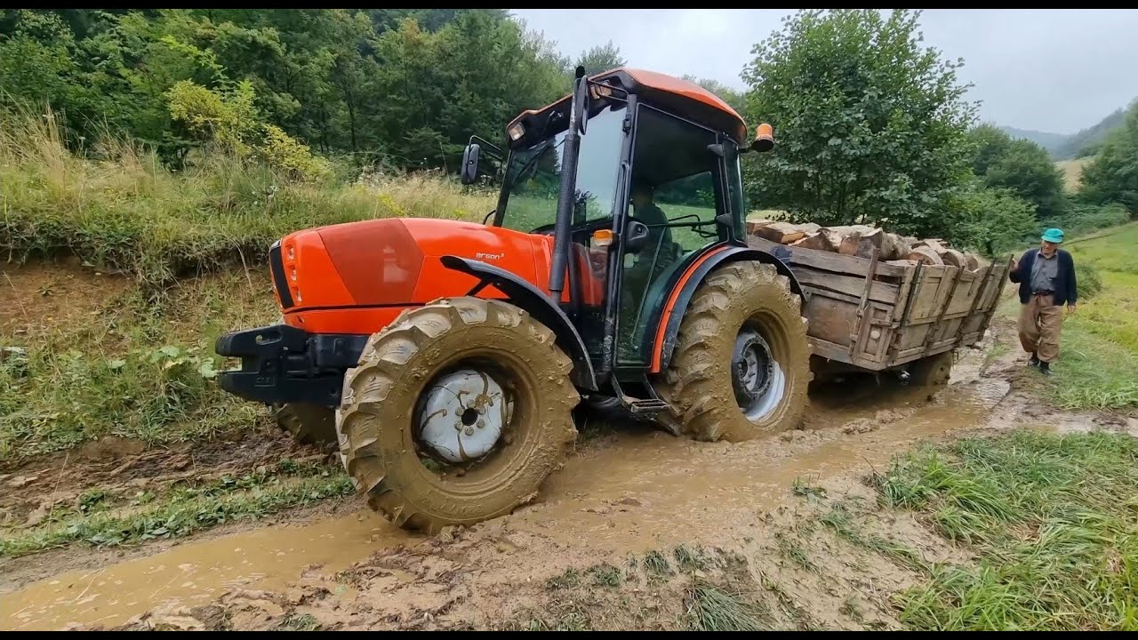 Same Argon 80 - Prva vožnja drva NOVIM TRAKTOROM (U BLATU) [EN subs]