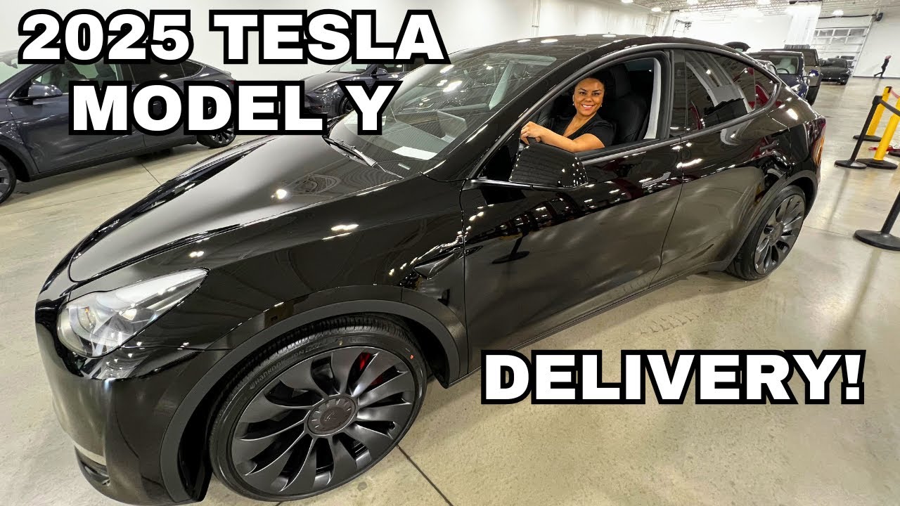 NEW Tesla Model Y 2025 Delivery  Day- Does it fit in the garage?