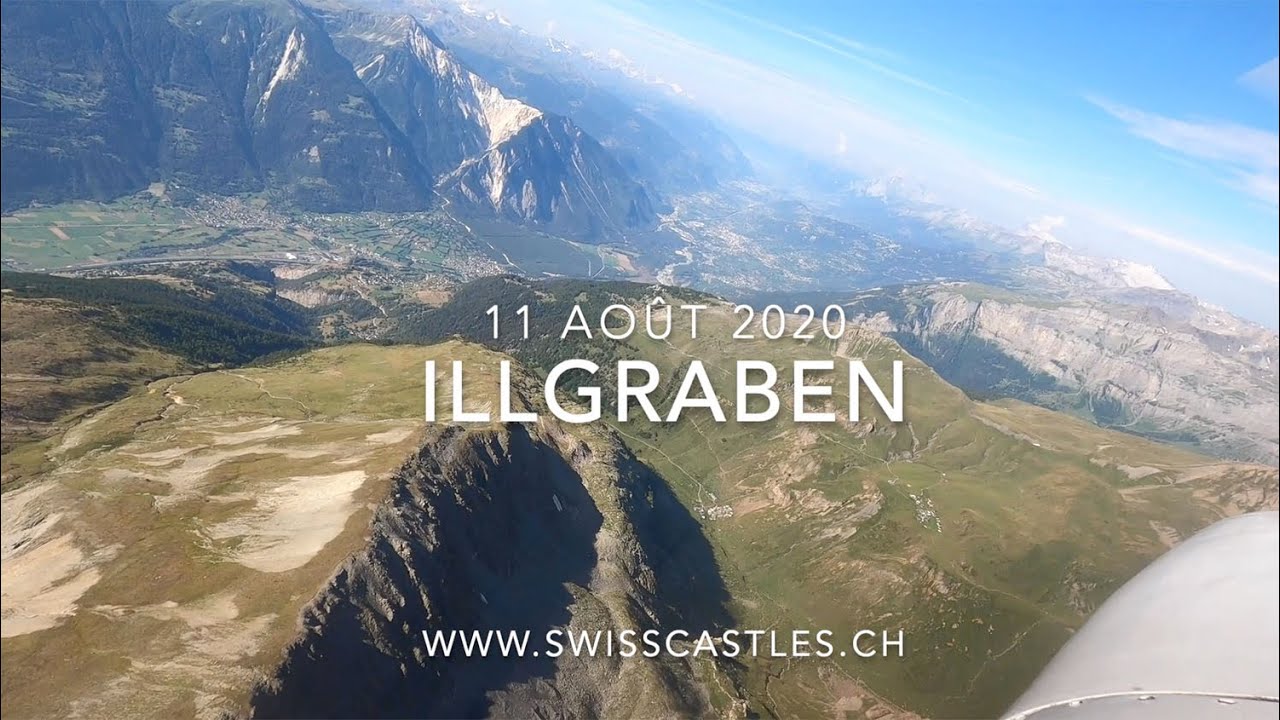 Illgraben, le petit Grand Canyon suisse vu d'avion (11 août 2020)