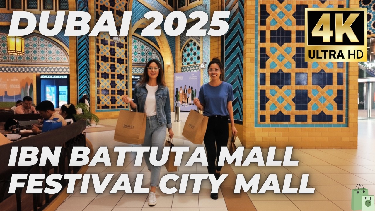Dubai [4K] Ibn Battuta Mall & Dubai Festival City Mall – Full Walking Tour 2025 🇦🇪