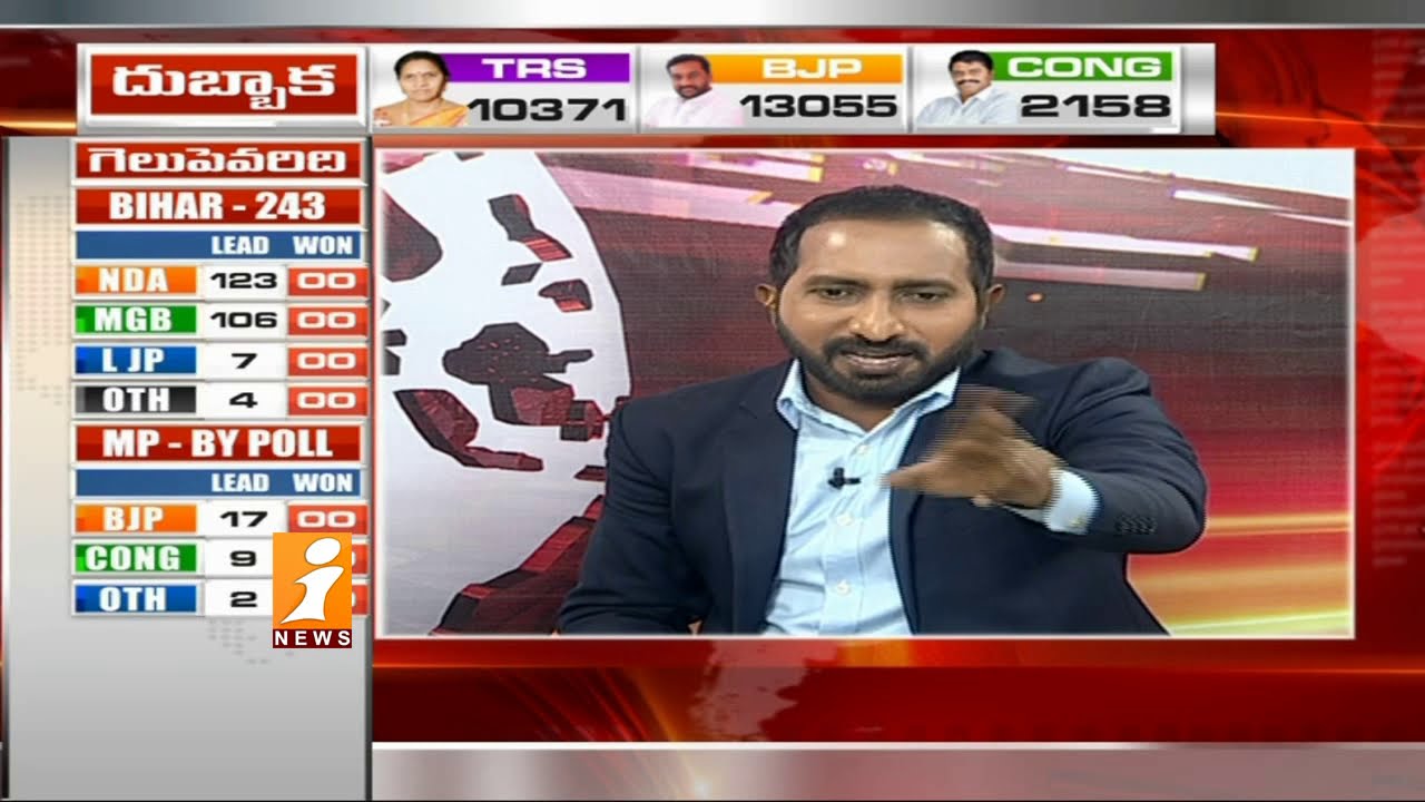 Debate On Dubbaka By-Election Results | BJP Leading in Bihar and Madhya Pradesh By-Polls | iNews