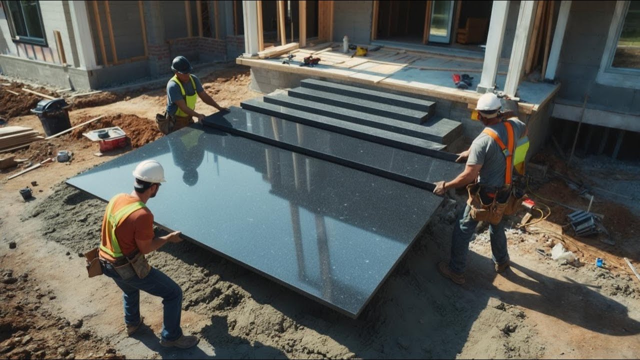 See Skilled Worker Step by Step Installation Granite for Porch Steps That Will Make Everyone Admire