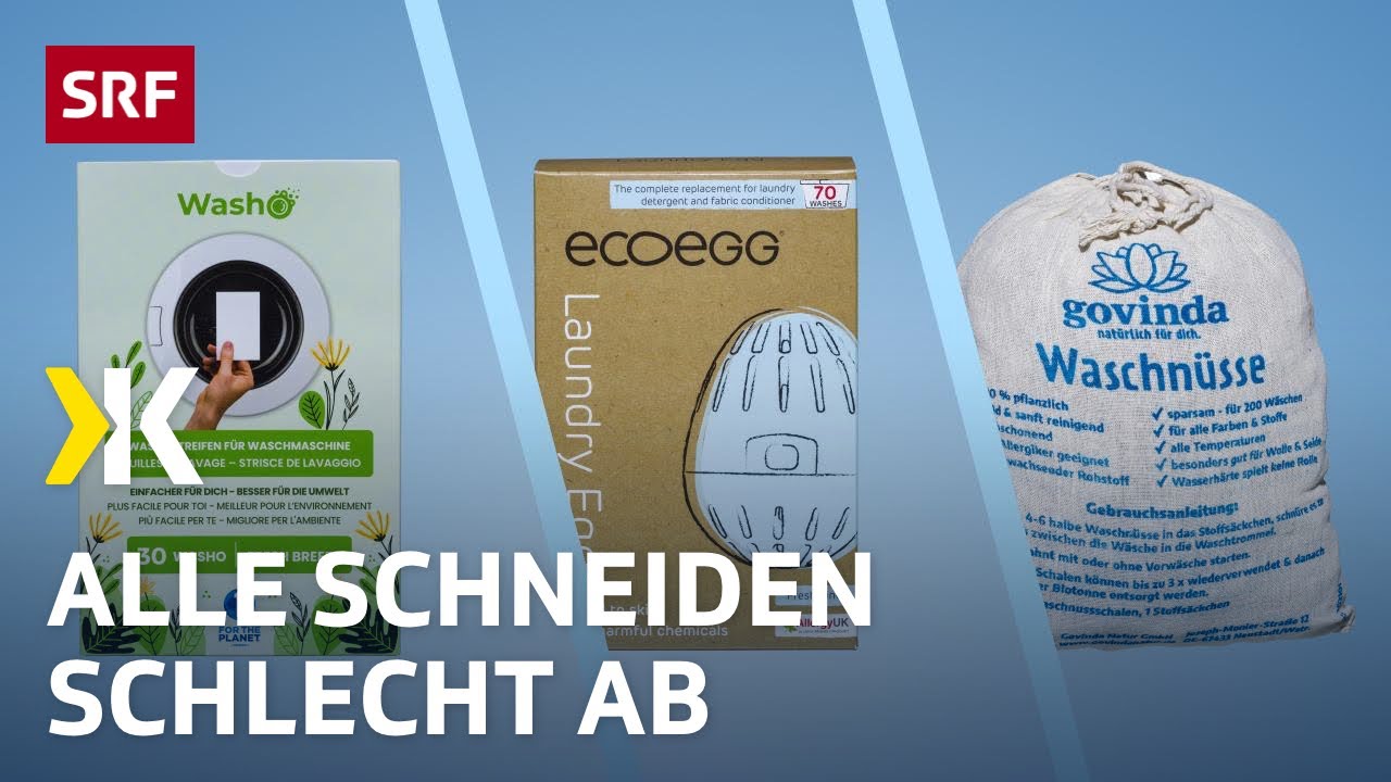Ökologische Waschmittel im Test: Waschstreifen, Waschbälle & Waschnüsse | 2022 | Kassensturz | SRF