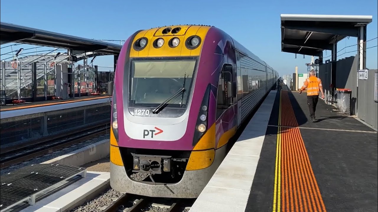 VLocity DMUs at the new Deer Park station