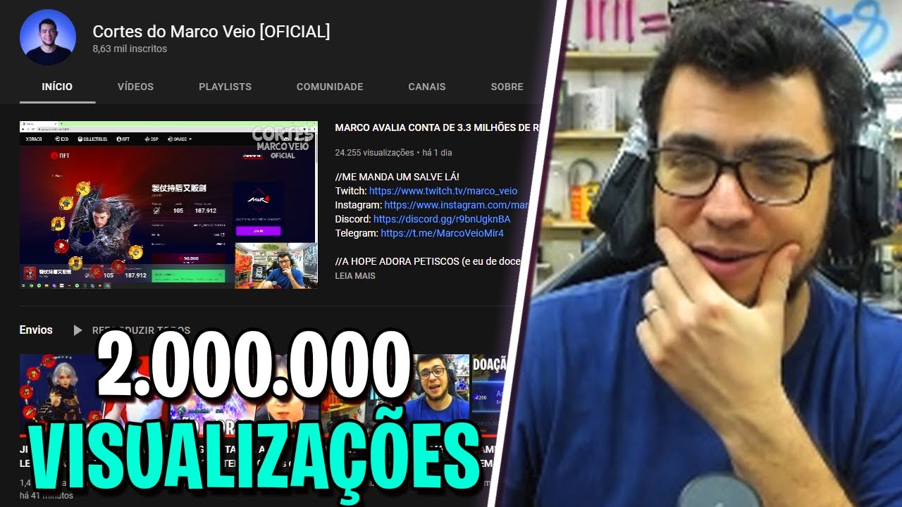 CANAL DE CORTE BATE 2.000.000 DE VISUALIZA&Ccedil;&Otilde;ES | Cortes do Marco Veio