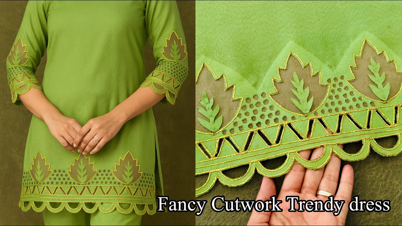 Trendy And Unique Fancy Dress Design _ Embroidery By Simple Sewing Machine _ Latest Daman Design