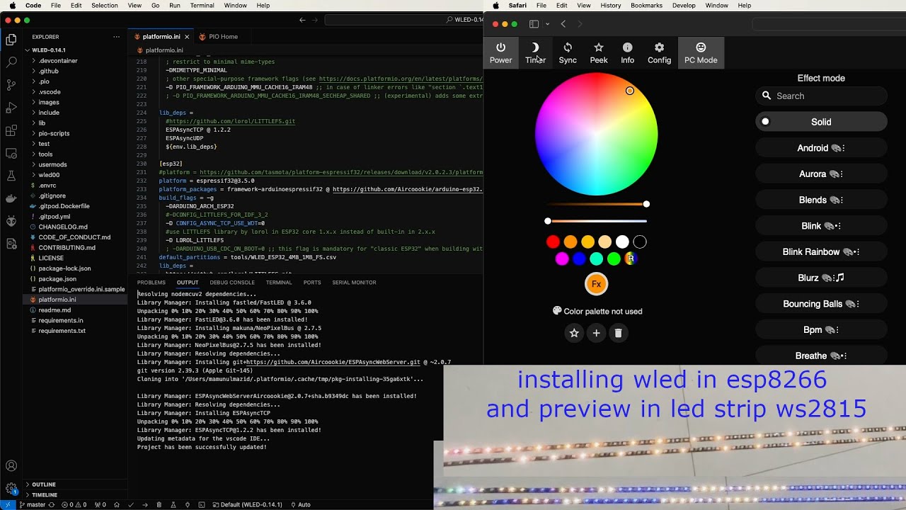 Controlling of WS2815 LED Strip with WLED firmware in esp8266 mcu