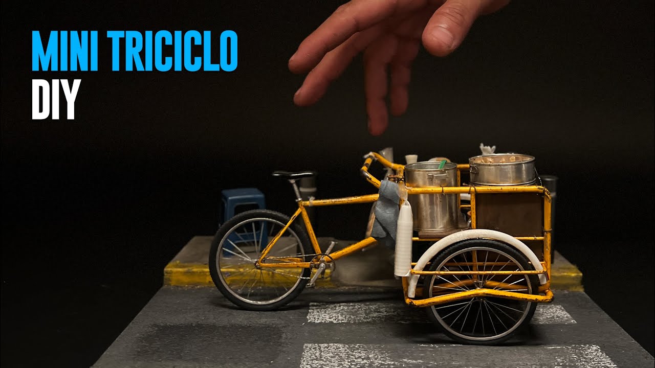 Cómo hacer un TRICICLO MINIATURA usando tubos de acrílico y caucho de silicón